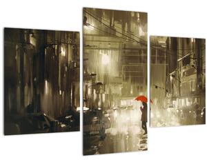Slika - Ženska v deževni noči (90x60 cm)