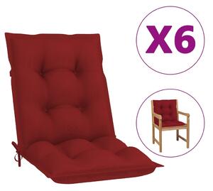 VidaXL Jastuci za vrtne stolice 6 kom crvena boja vina 100 x 50 x 7 cm