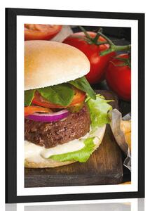 Plakat s paspartuom američki hamburger