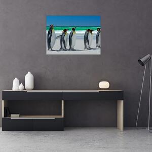 Slika - Skupina kraljevih pingvinov (70x50 cm)
