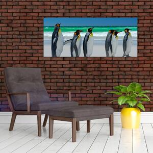 Slika - Skupina kraljevih pingvinov (120x50 cm)