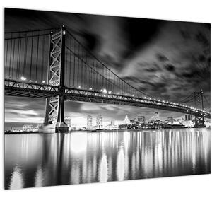 Slika - Most Benjamina Franklina, Philadelphia, črno-bela (70x50 cm)