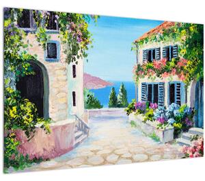 Slika - Grška uličica, oljna slika (90x60 cm)