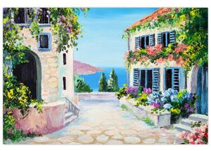 Slika - Grška uličica, oljna slika (90x60 cm)