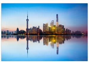 Slika jutranjega neba nad Šanghajem (90x60 cm)