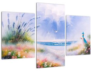 Slika - Romantična plaža, oljna slika (90x60 cm)