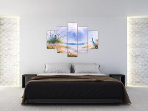 Slika - Romantična plaža, oljna slika (150x105 cm)