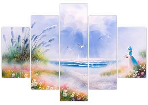 Slika - Romantična plaža, oljna slika (150x105 cm)