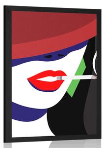Plakat žena u šeširu u pop-art stilu