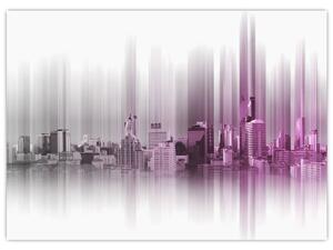 Slika - Obzorje mesta, roza-siva (70x50 cm)