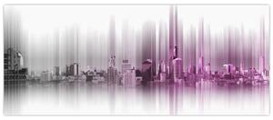 Slika - Obzorje mesta, roza-siva (120x50 cm)