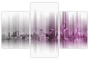 Slika - Obzorje mesta, roza-siva (90x60 cm)
