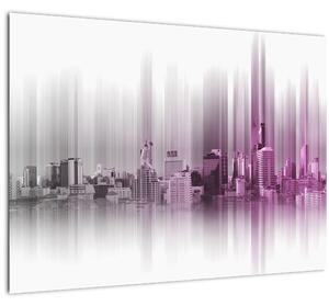 Slika - Obzorje mesta, roza-siva (70x50 cm)