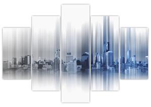 Slika - Panorama mesta, modro-siva (150x105 cm)
