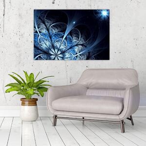 Slika temno modre rože (90x60 cm)