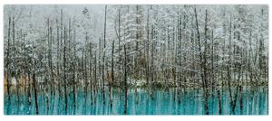 Slika - Turkizni ribnik, Biei, Japonska (120x50 cm)