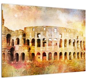 Staklena slika - digitalno slikanje, Kolosej, Rim, Italija (70x50 cm)