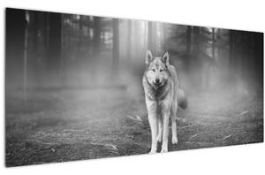 Slika - Gozdni čuvaj, črno-bela (120x50 cm)