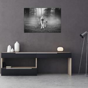 Slika - Gozdni čuvaj, črno-bela (90x60 cm)