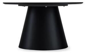 Crni/tamno sivi stolić za kavu s pločom stola u mramornom dekoru ø 80 cm Tango – Furnhouse