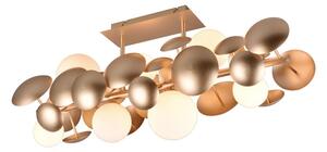 Bijela/u zlatnoj boji stropna svjetiljka sa staklenim sjenilom 76x22 cm Bubble – Trio Select