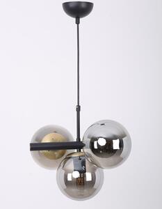 Crna/siva viseća svjetiljka sa staklenim sjenilom ø 15 cm Cascade – Squid Lighting
