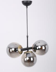 Crna/siva viseća svjetiljka sa staklenim sjenilom ø 15 cm Cascade – Squid Lighting