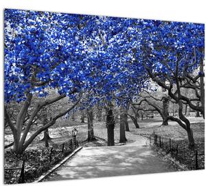 Slika - Modra drevesa, Central Park, New York (70x50 cm)