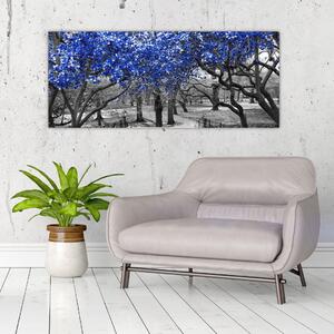 Slika - Modra drevesa, Central Park, New York (120x50 cm)