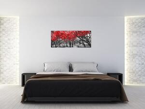 Slika - Rdeča drevesa, Central Park, New York (120x50 cm)