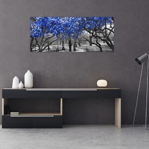 Slika - Modra drevesa, Central Park, New York (120x50 cm)