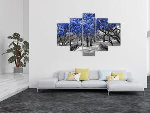 Slika - Modra drevesa, Central Park, New York (150x105 cm)