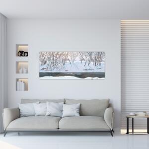 Slika - Lisica v zimski pokrajini (120x50 cm)