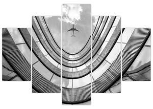 Slika - Letalo nad zgradbo (150x105 cm)