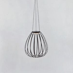 Markslöjd Ovia LED solarna viseća svjetiljka, Ø 42 cm, crna, IP44, dim., prigušiva, Crno, Metal