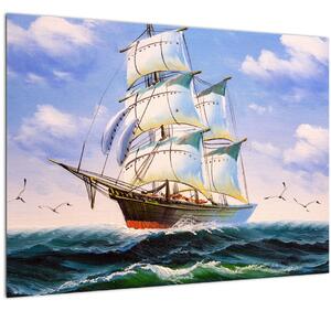 Slika ladje na valovih (70x50 cm)