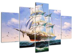Slika ladje na valovih (150x105 cm)