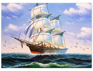 Slika ladje na valovih (70x50 cm)