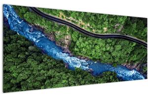 Slika - Reka med gorami, Kavkaz, Rusija (120x50 cm)