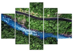 Slika - Reka med gorami, Kavkaz, Rusija (150x105 cm)