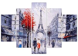 Slika ulice v Parizu, oljna slika (150x105 cm)