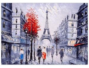 Slika ulice v Parizu, oljna slika (70x50 cm)