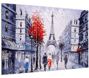 Slika ulice v Parizu, oljna slika (90x60 cm)