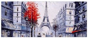 Slika ulice v Parizu, oljna slika (120x50 cm)