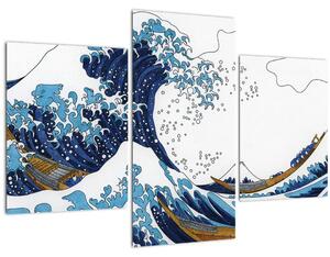 Slika - japonska risba, valovi (90x60 cm)