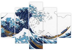 Slika - japonska risba, valovi (150x105 cm)
