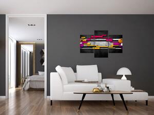 Slika barvite abstrakcije na črnem ozadju (90x60 cm)