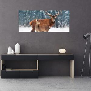 Slika jelena s srno (120x50 cm)