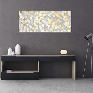 Slika - zlati in beli šesterokotniki (120x50 cm)