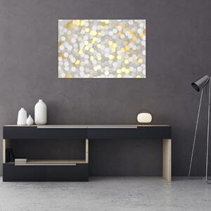 Slika - zlati in beli šesterokotniki (90x60 cm)